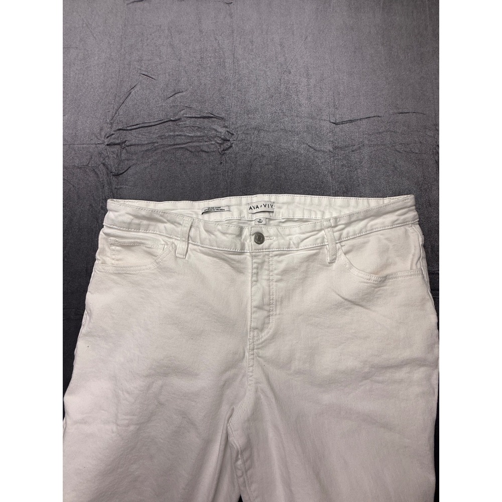 Ava & Viv Women's White Mid Rise Skinny Jeans Size 20 Stretch Plus Size Denim - Picture 5 of 11